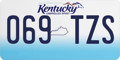 KY license plate 069TZS