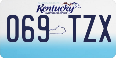 KY license plate 069TZX