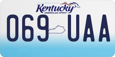 KY license plate 069UAA