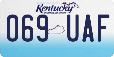 KY license plate 069UAF