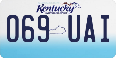 KY license plate 069UAI