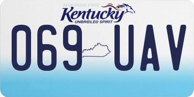 KY license plate 069UAV