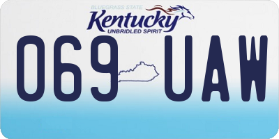 KY license plate 069UAW