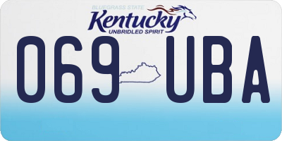 KY license plate 069UBA