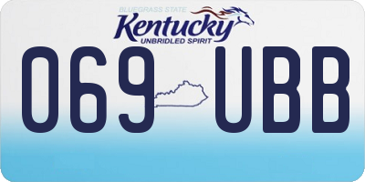 KY license plate 069UBB