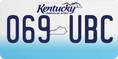 KY license plate 069UBC