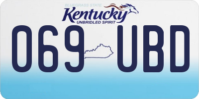 KY license plate 069UBD