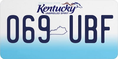 KY license plate 069UBF