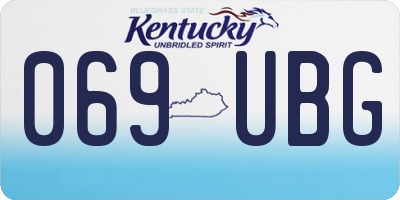 KY license plate 069UBG
