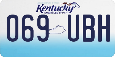 KY license plate 069UBH