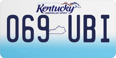 KY license plate 069UBI