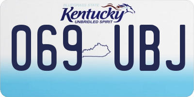 KY license plate 069UBJ