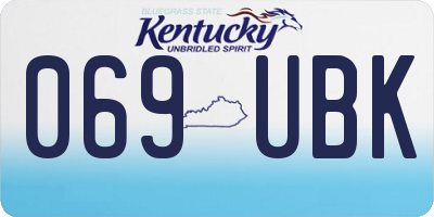 KY license plate 069UBK