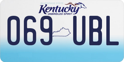 KY license plate 069UBL