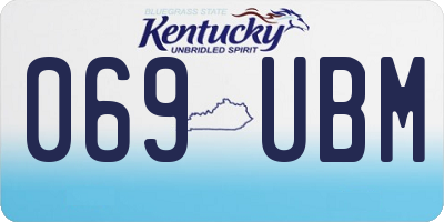 KY license plate 069UBM