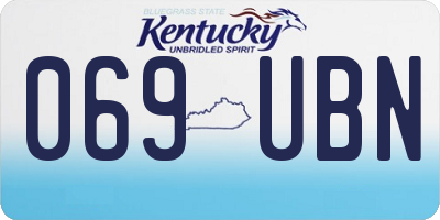 KY license plate 069UBN