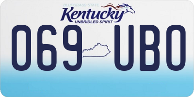 KY license plate 069UBO
