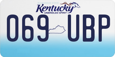 KY license plate 069UBP