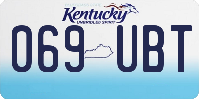 KY license plate 069UBT