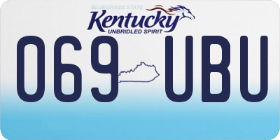 KY license plate 069UBU