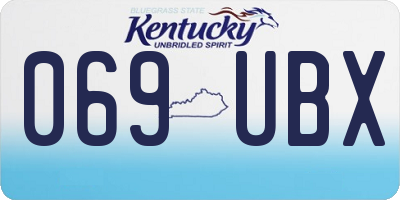 KY license plate 069UBX