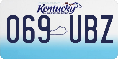 KY license plate 069UBZ