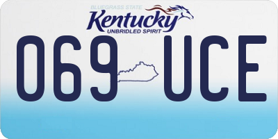 KY license plate 069UCE