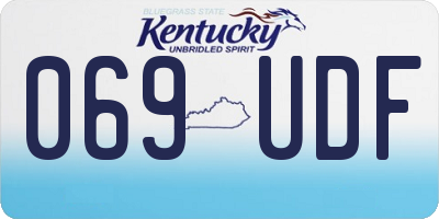 KY license plate 069UDF