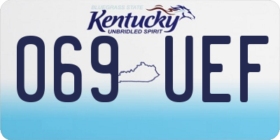 KY license plate 069UEF