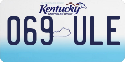 KY license plate 069ULE