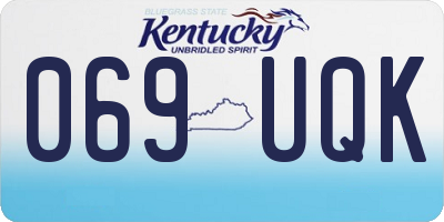 KY license plate 069UQK