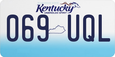 KY license plate 069UQL