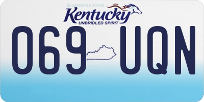 KY license plate 069UQN