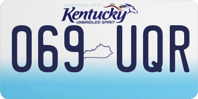 KY license plate 069UQR