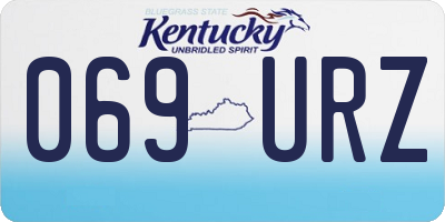 KY license plate 069URZ