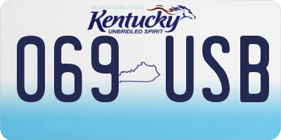 KY license plate 069USB