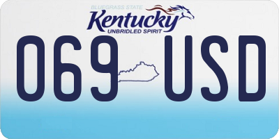 KY license plate 069USD