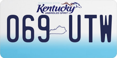 KY license plate 069UTW