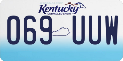 KY license plate 069UUW