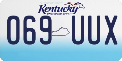 KY license plate 069UUX