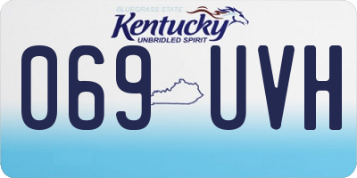 KY license plate 069UVH