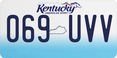 KY license plate 069UVV