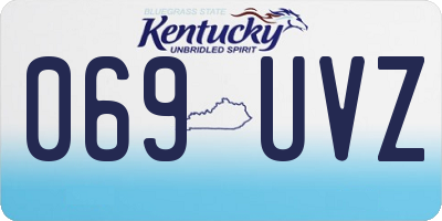 KY license plate 069UVZ