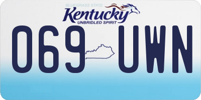 KY license plate 069UWN