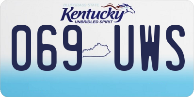 KY license plate 069UWS