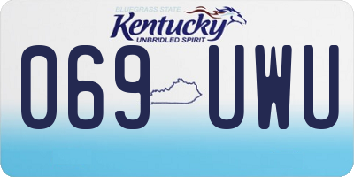 KY license plate 069UWU