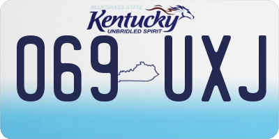 KY license plate 069UXJ