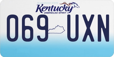KY license plate 069UXN