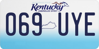KY license plate 069UYE