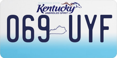 KY license plate 069UYF